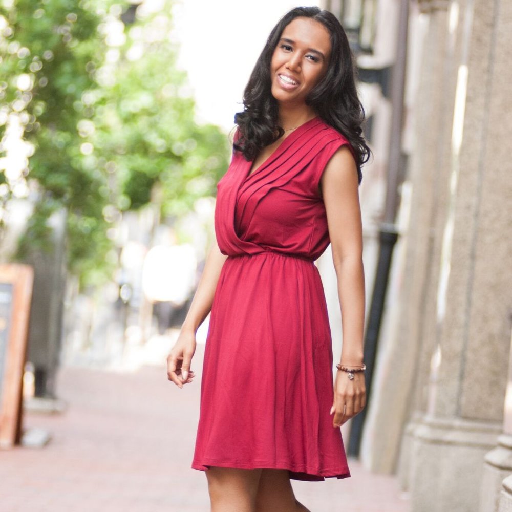Women's Crossover Deep V-Neck Dress